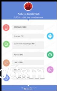 OnePlus 5 specs detected by AnTuTu