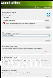 GSMArena Account Settings