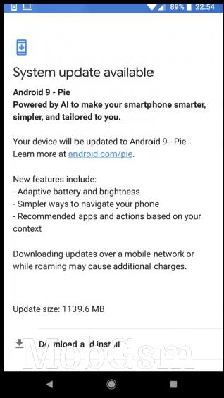 Google Pixel 2 Android Pie update