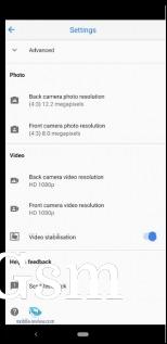 Screenshots from the camera app