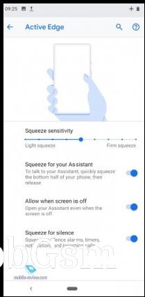 Screenshots from the settings menu