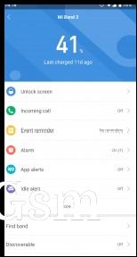 Mi Band 3 Menu