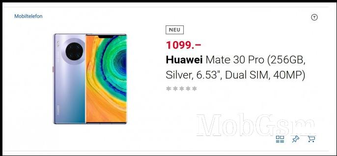 Huawei Mate 30 Pro goes up for presale at major Swiss retailer