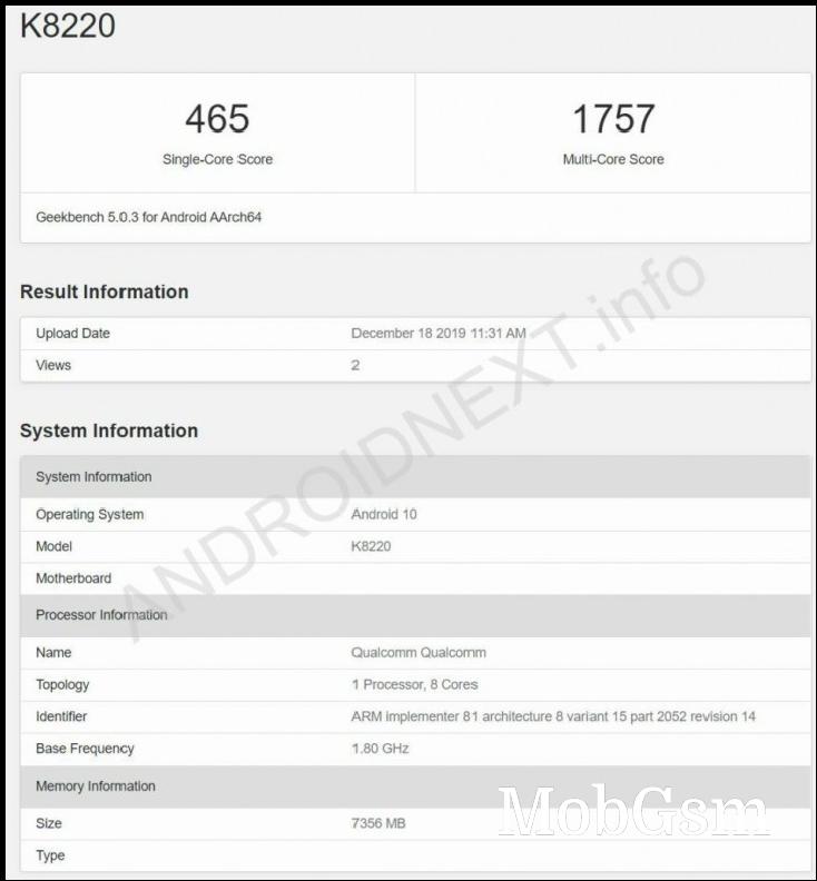 An alleged Sony Xperia phone pops up on Geekbench with Snapdragon 765(G)