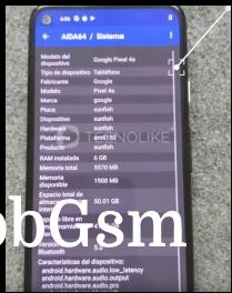 Pixel 4a specs as reported by AIDA64