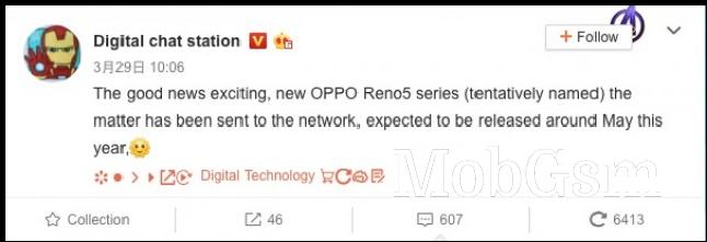 Oppo Reno5 series release date rumor