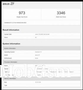 Asus ZF with a Snapdragon 865 and 16 GB of RAM passes through Geekbench