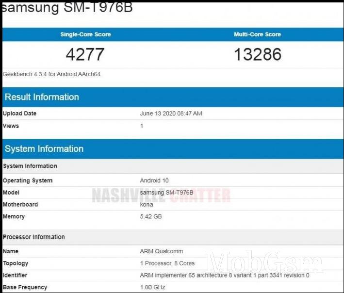 Samsung Galaxy Tab S7+ key specs revealed by Geekbench