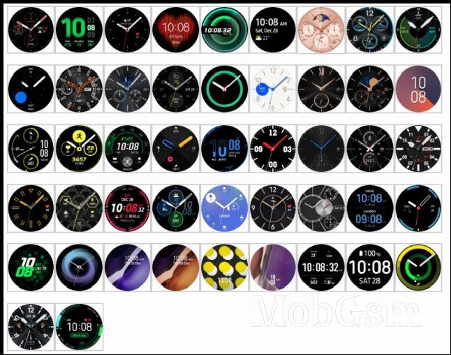 The default watch faces