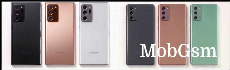 Galaxy Note20 Ultra (left) and Note20 (right)