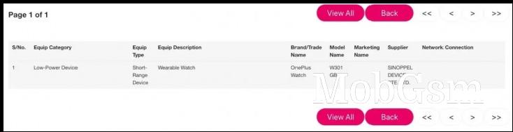 Certification mentioning OnePlus Watch surfaces