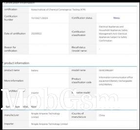 Samsung Galaxy S21+ battery and certification