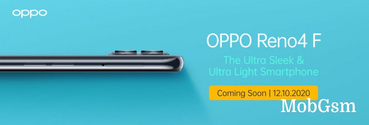 The Oppo Reno4 F will be unveiled in Indonesia on October 12