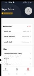 Amazfit Neo data and settings in Amazfit