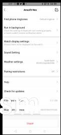 Amazfit Neo data and settings in Amazfit