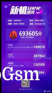 AnTuTu scores: Kirin 9000