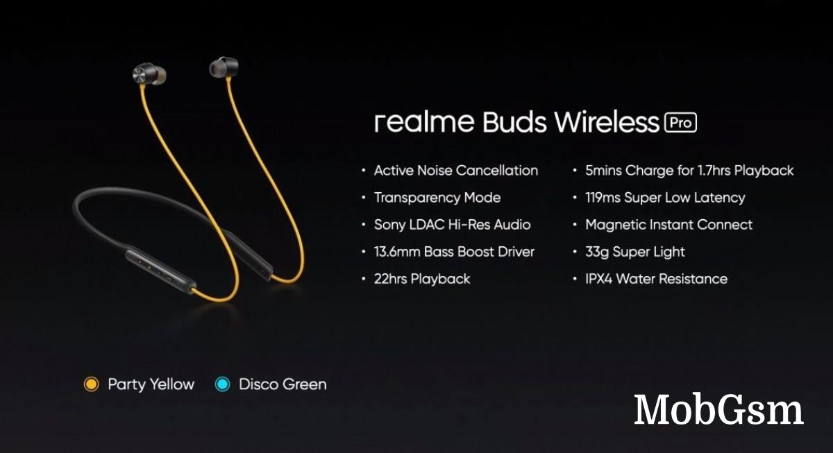 Realme unveils Buds Air Pro and Buds Wireless Pro ANC earphones