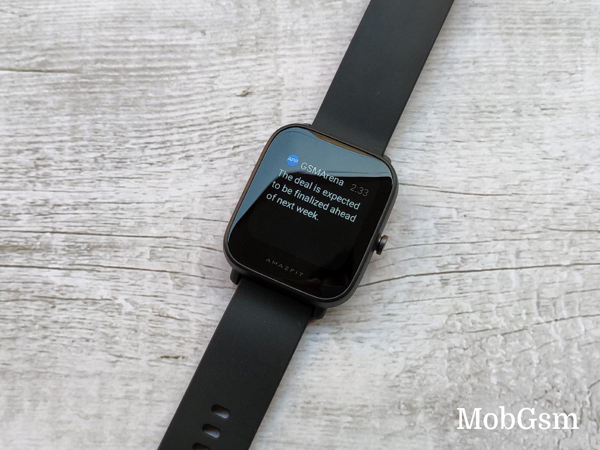 App notifications on the Bip U