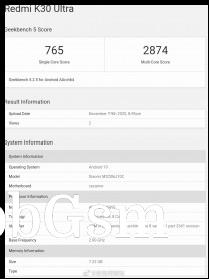 GeekBench 5: Xiaomi Redmi K30 Ultra (Dimensity 1000+)