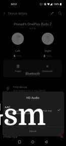 OnePlus Buds UI is integrated within the Bluetooth settings