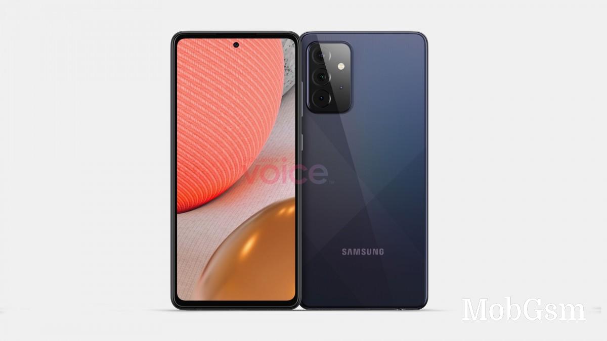 Samsung Galaxy A72 5G stars in shiny leaked renders