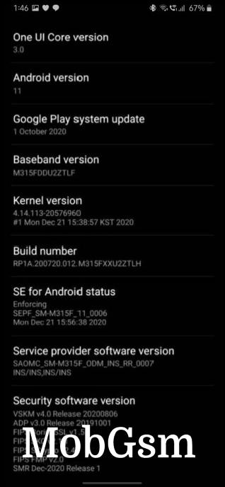 One UI 3.0 beta for Galaxy M31