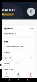 Amazfit Stratos 3 data and settings in Zepp for Android