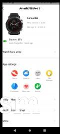 Amazfit Stratos 3 data and settings in Zepp for Android