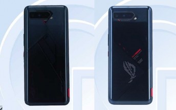 Different version of Asus ROG Phone 5 at TENAA: screen replaces the Tencent logo on the back