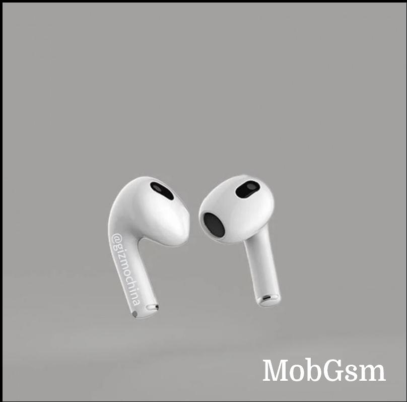 Two new renders show AirPods 3 without silicone tips