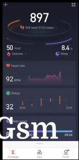 Zepp app and workout data metrics with GPS