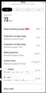 Sleep tracking data