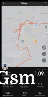 Zepp app and workout data metrics with GPS