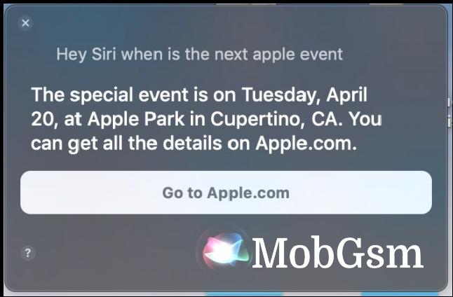 Apple event details from Siri