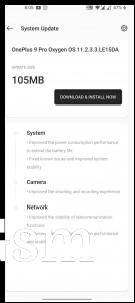 Oxygen OS 11.3.3.3 update notification for the OnePlus 9 Pro