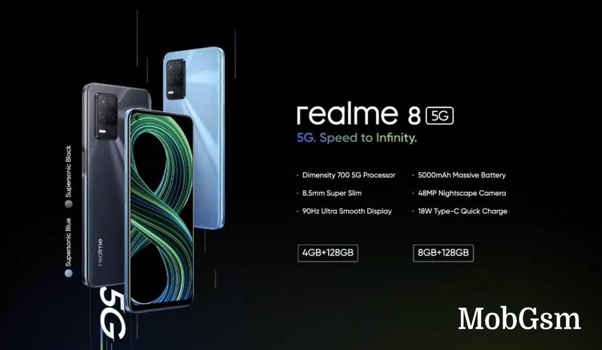 Realme 8 5G arrives with Dimensity 700 chip, 90 Hz LCD and 5,000 mAh battery