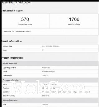 Realme 8 5G on Geekbench