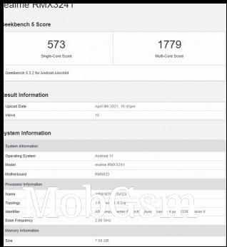 Realme 8 5G on Geekbench