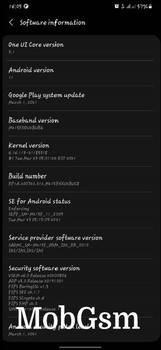 Samsung Galaxy M21 One UI 3.1 Core update