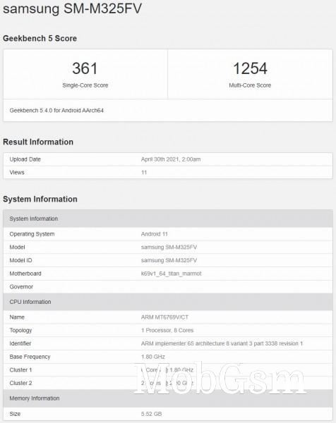 Samsung Galaxy M32 key specs revealed by Geekbench