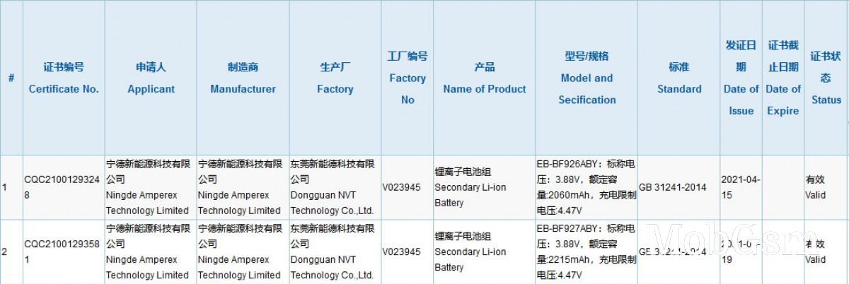 Samsung Galaxy Z Fold3 certified by 3C with 4,275 mAh battery