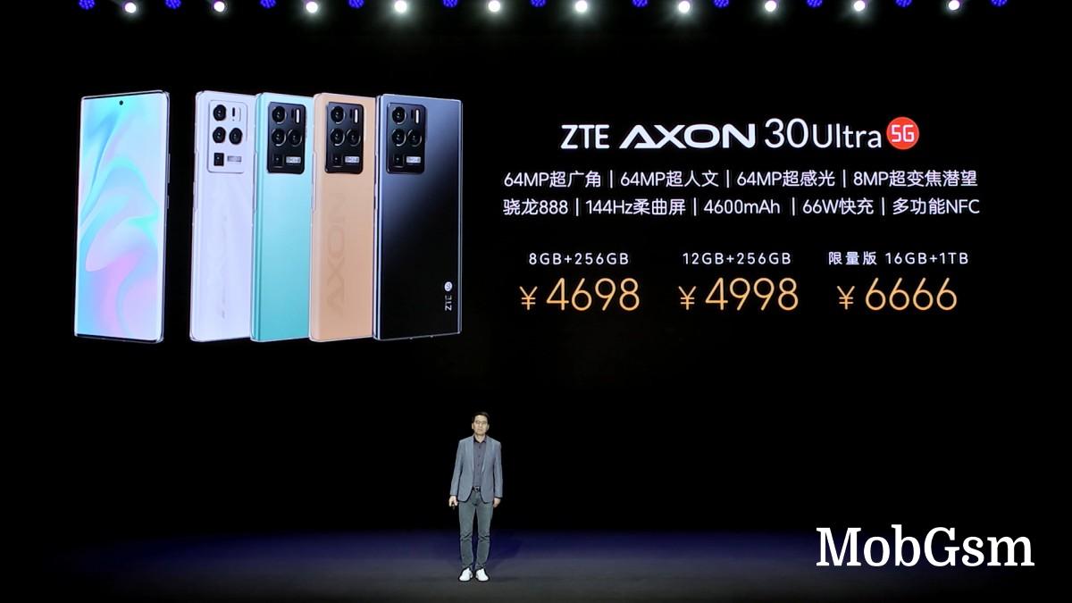 ZTE unveils Axon 30 Ultra with triple 64 MP cameras plus periscope, Axon 30 Pro follows with S888