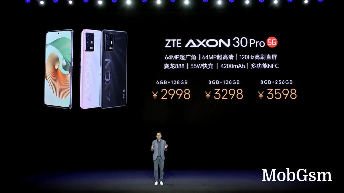 ZTE unveils Axon 30 Ultra with triple 64 MP cameras plus periscope, Axon 30 Pro follows with S888