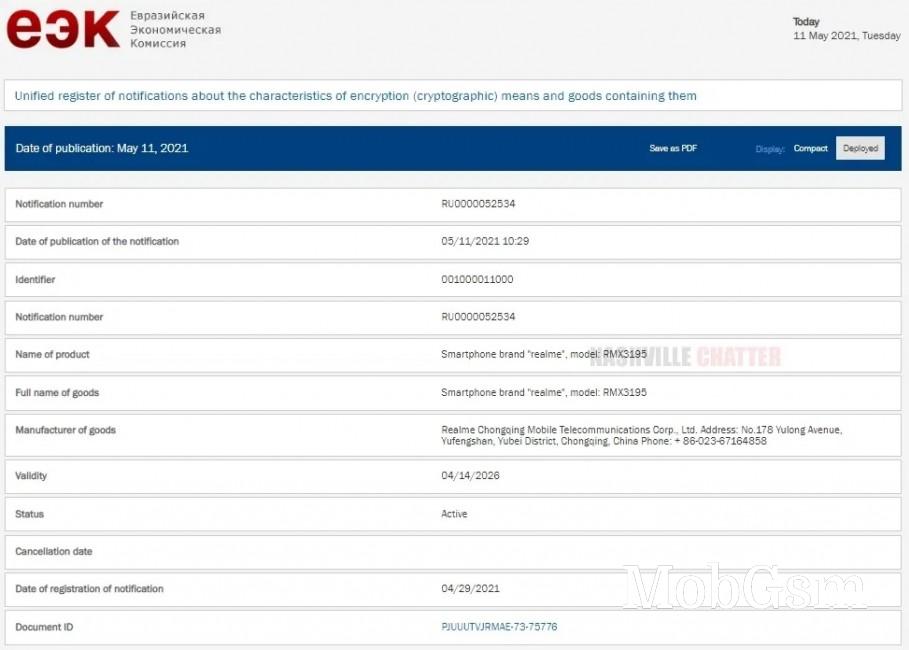 Realme C25s moves a step closer to launch as it gets EEC certified