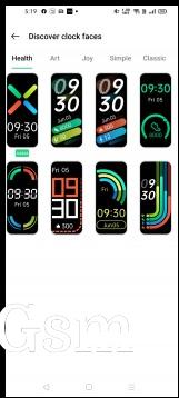 Watch faces available on the HeyTap Health app