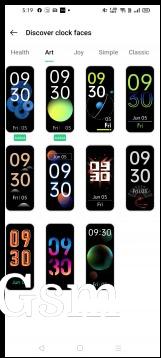 Watch faces available on the HeyTap Health app