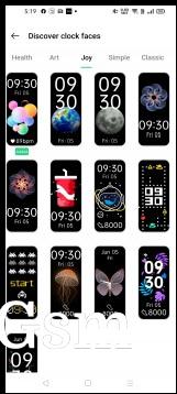 Watch faces available on the HeyTap Health app