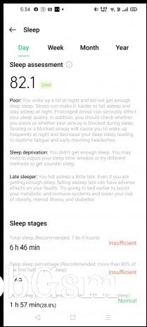 Sleep tracking on Oppo Band Style