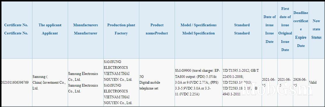 The Samsung Galaxy S21 FE will support 25W fast charging, 3C certification reveals