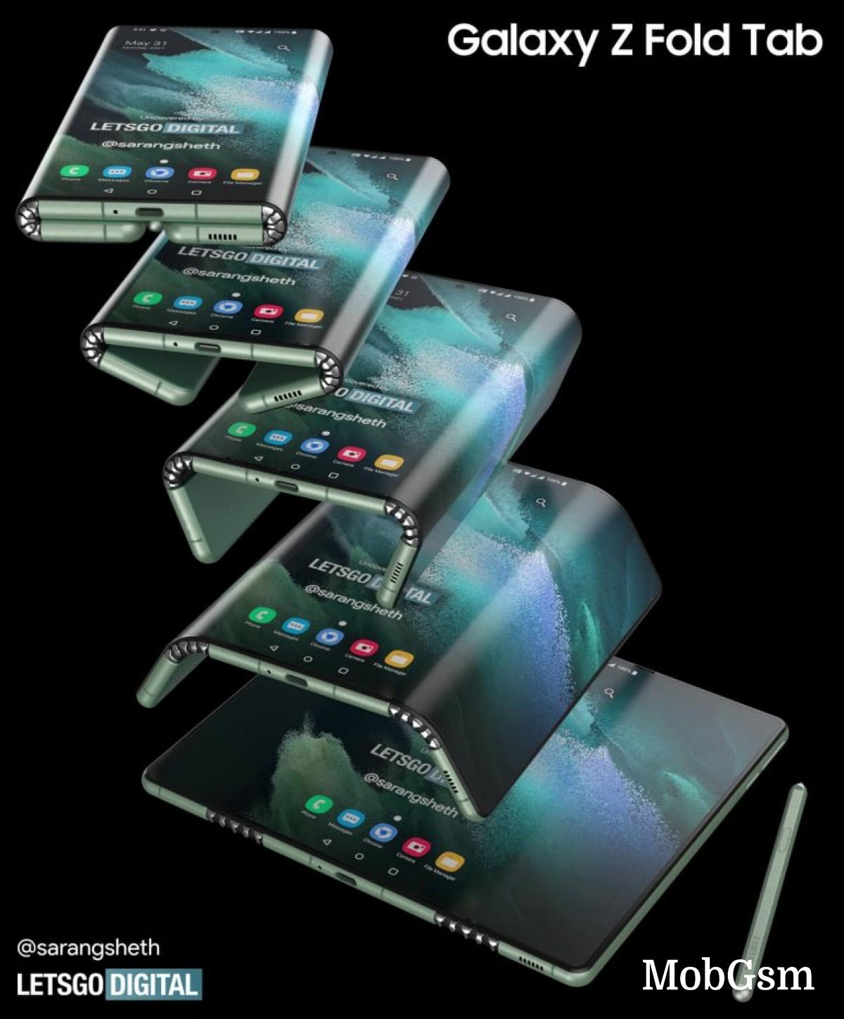Samsung patents foldable with dual-hinges, dubbed ‘Z Fold Tab’ with S Pen space